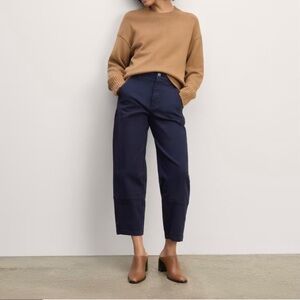 everlane navy utility barrel pant